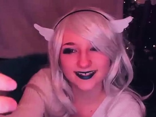 AftynRose AS Angel Cosplay Showing White Thong ASM