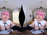 Pink haired busty chubby in POV VR cosplay hardcore with